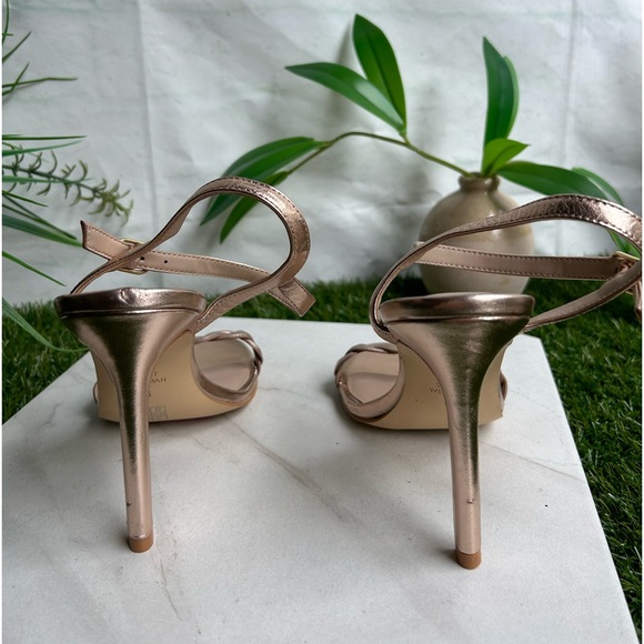 🌷STUART WEITZMAN
DANCER TWISTIE 4” rose gold LEATHER SANDALS SIZE 6.5 like new - Picture 12 of 16